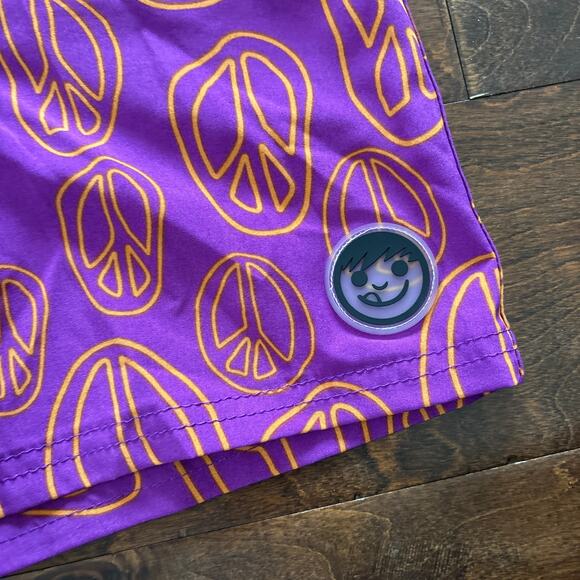 NEFF Printed Drawstring Pull On Swim Trunks Swimwear‎ Purple Peace Men's Small - Picture 4 of 7